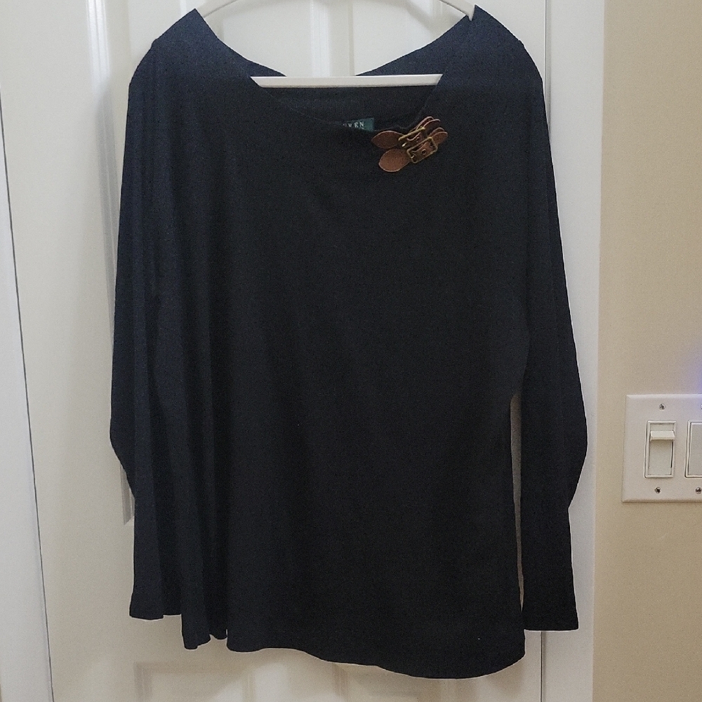 Ralph Lauren Black Long-Sleeve Top Size 3X